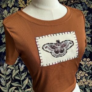 Orange Moth Patch Baby Tee